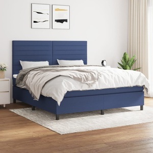 vidaXL, vidaXL Boxspringbett mit Matratze Blau 180x200 cm Stoff, vidaXL Boxspringbett mit Matratze Blau 180x200 cm Stoff