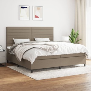 vidaXL, vidaXL Boxspringbett mit Matratze Taupe 200x200 cm Stoff