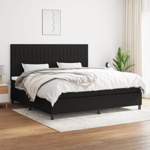 vidaXL, vidaXL Boxspringbett mit Matratze Schwarz 200x200 cm Stoff