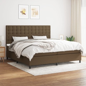 vidaXL, vidaXL Boxspringbett mit Matratze Dunkelbraun 200x200 cm Stoff, 
