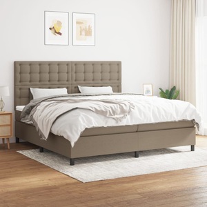 vidaXL, vidaXL Boxspringbett mit Matratze Taupe 200x200 cm Stoff