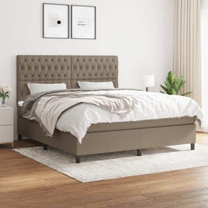 vidaXL, vidaXL Boxspringbett mit Matratze Taupe 180x200 cm Stoff