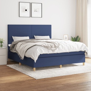 vidaXL, vidaXL Boxspringbett mit Matratze Blau 160x200 cm Stoff