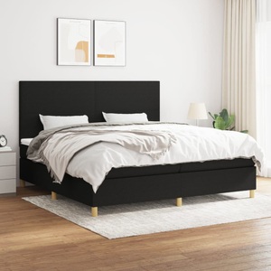 vidaXL, vidaXL Boxspringbett mit Matratze Schwarz 200x200 cm Stoff