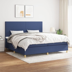 vidaXL, vidaXL Boxspringbett mit Matratze Blau 200x200 cm Stoff