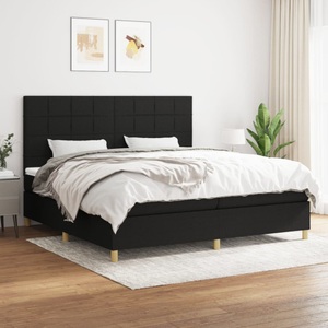 vidaXL, vidaXL Boxspringbett mit Matratze Schwarz 200x200 cm Stoff