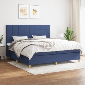 vidaXL, vidaXL Boxspringbett mit Matratze Blau 200x200 cm Stoff