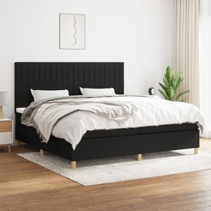 vidaXL, vidaXL Boxspringbett mit Matratze Schwarz 200x200 cm Stoff, vidaXL Boxspringbett mit Matratze Schwarz 200x200 cm Stoff
