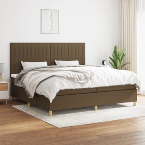 vidaXL, vidaXL Boxspringbett mit Matratze Dunkelbraun 200x200 cm Stoff