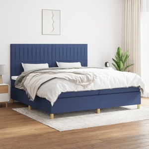 vidaXL, vidaXL Boxspringbett mit Matratze Blau 200x200 cm Stoff