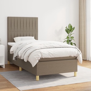 vidaXL, vidaXL Boxspringbett mit Matratze Taupe 90x190 cm Stoff