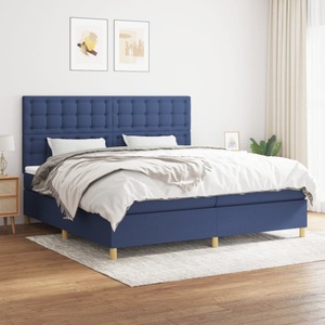 vidaXL, vidaXL Boxspringbett mit Matratze Blau 200x200 cm Stoff