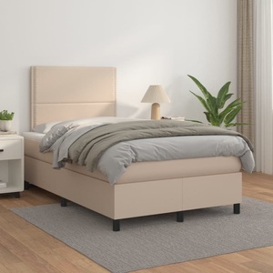 vidaXL, vidaXL Boxspringbett Matratze Cappuccino-Braun 120x200cm Kunstleder