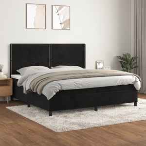 vidaXL, vidaXL Boxspringbett mit Matratze Schwarz 200x200 cm Samt