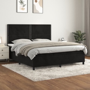 vidaXL, vidaXL Boxspringbett mit Matratze Schwarz 160x200 cm Samt