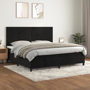 vidaXL, vidaXL Boxspringbett mit Matratze Schwarz 200x200 cm Samt