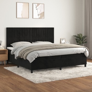 vidaXL, vidaXL Boxspringbett mit Matratze Schwarz 200x200 cm Samt