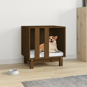vidaXL, vidaXL Hundehütte Honigbraun 50x40x52 cm Massivholz Kiefer, vidaXL Hundehütte Honigbraun 50x40x52 cm Massivholz Kiefer