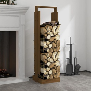 vidaXL, vidaXL Kaminholzhalter Honigbraun 33,5x30x110 cm Massivholz Kiefer, 