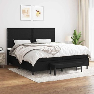 vidaXL, vidaXL Boxspringbett mit Matratze Schwarz 200x200 cm Stoff