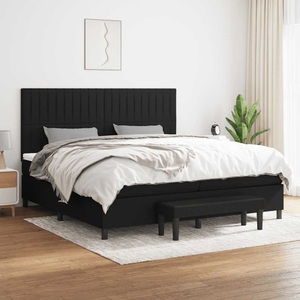 vidaXL, vidaXL Boxspringbett mit Matratze Schwarz 200x200 cm Stoff