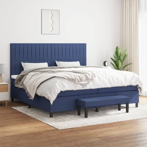 vidaXL, vidaXL Boxspringbett mit Matratze Blau 200x200 cm Stoff