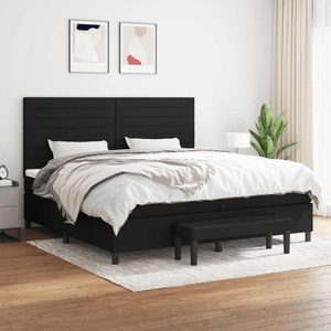 vidaXL, vidaXL Boxspringbett mit Matratze Schwarz 200x200 cm Stoff