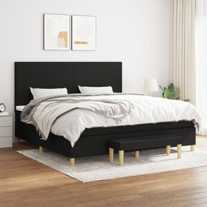 vidaXL, vidaXL Boxspringbett mit Matratze Schwarz 200x200 cm Stoff