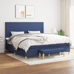 vidaXL, vidaXL Boxspringbett mit Matratze Blau 200x200 cm Stoff, vidaXL Boxspringbett mit Matratze Blau 200x200 cm Stoff