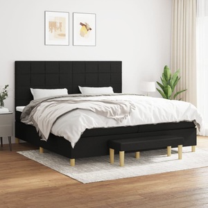 vidaXL, vidaXL Boxspringbett mit Matratze Schwarz 200x200 cm Stoff