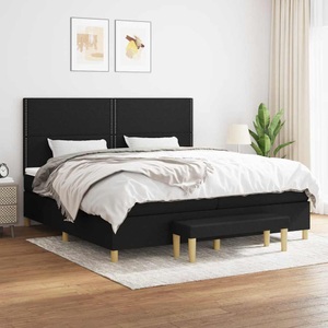 vidaXL, vidaXL Boxspringbett mit Matratze Schwarz 200x200 cm Stoff