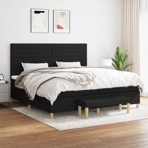vidaXL, vidaXL Boxspringbett mit Matratze Schwarz 200x200 cm Stoff