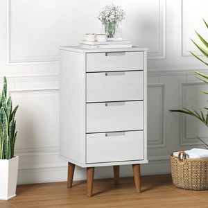 vidaXL, vidaXL Schubladenschrank MOLDE Weiß 40x35x82 cm Massivholz Kiefer, vidaXL Schubladenschrank MOLDE Weiß 40x35x82 cm Massivholz Kiefer