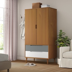 vidaXL, vidaXL Kleiderschrank MOLDE Braun 90x55x175 cm Massivholz Kiefer, vidaXL Kleiderschrank MOLDE Braun 90x55x175 cm Massivholz Kiefer