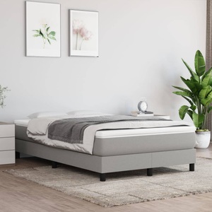 vidaXL, vidaXL Boxspringbett mit Matratze Hellgrau 120x200 cm Stoff