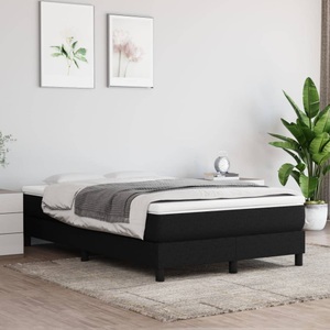vidaXL, vidaXL Boxspringbett mit Matratze Schwarz 120x200 cm Stoff