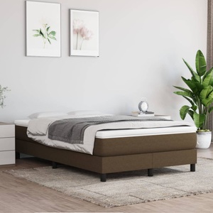 vidaXL, vidaXL Boxspringbett mit Matratze Dunkelbraun 120x200 cm Stoff