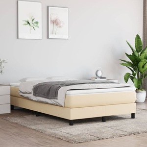 vidaXL, vidaXL Boxspringbett mit Matratze Creme 120x200 cm Stoff