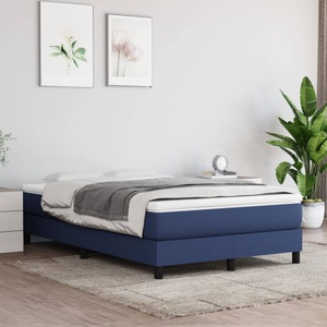 vidaXL, vidaXL Boxspringbett mit Matratze Blau 120x200 cm Stoff