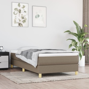 vidaXL, vidaXL Boxspringbett mit Matratze Taupe 100x200 cm Stoff