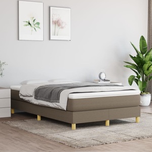 vidaXL, vidaXL Boxspringbett mit Matratze Taupe 120x200 cm Stoff