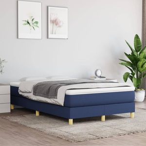 vidaXL, vidaXL Boxspringbett mit Matratze Blau 120x200 cm Stoff