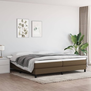 vidaXL, vidaXL Boxspringbett mit Matratze Dunkelbraun 200x200 cm Stoff, vidaXL Boxspringbett mit Matratze Dunkelbraun 200x200 cm Stoff
