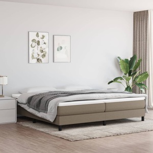 vidaXL, vidaXL Boxspringbett mit Matratze Taupe 200x200 cm Stoff, vidaXL Boxspringbett mit Matratze Taupe 200x200 cm Stoff