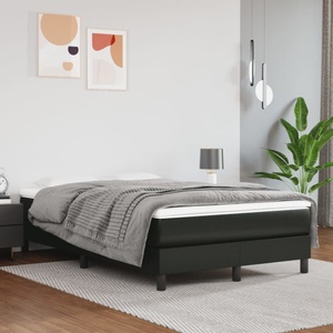 vidaXL, vidaXL Boxspringbett mit Matratze Schwarz 120x200 cm Kunstleder