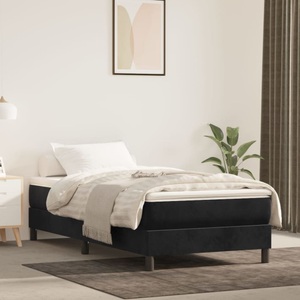 vidaXL, vidaXL Boxspringbett mit Matratze Schwarz 80x200 cm Samt