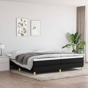 vidaXL, vidaXL Boxspringbett mit Matratze Schwarz 200x200 cm Stoff, vidaXL Boxspringbett mit Matratze Schwarz 200x200 cm Stoff