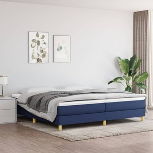 vidaXL, vidaXL Boxspringbett mit Matratze Blau 200x200 cm Stoff
