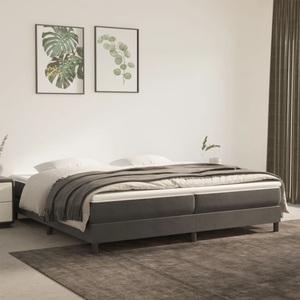 vidaXL, vidaXL Boxspringbett mit Matratze Dunkelgrau 200x200 cm Samt, vidaXL Boxspringbett mit Matratze Dunkelgrau 200x200 cm Samt