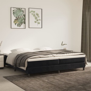 vidaXL, vidaXL Boxspringbett mit Matratze Schwarz 200x200 cm Samt, vidaXL Boxspringbett mit Matratze Schwarz 200x200 cm Samt